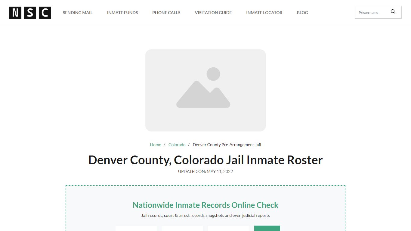 Denver County, Colorado Jail Inmate Roster